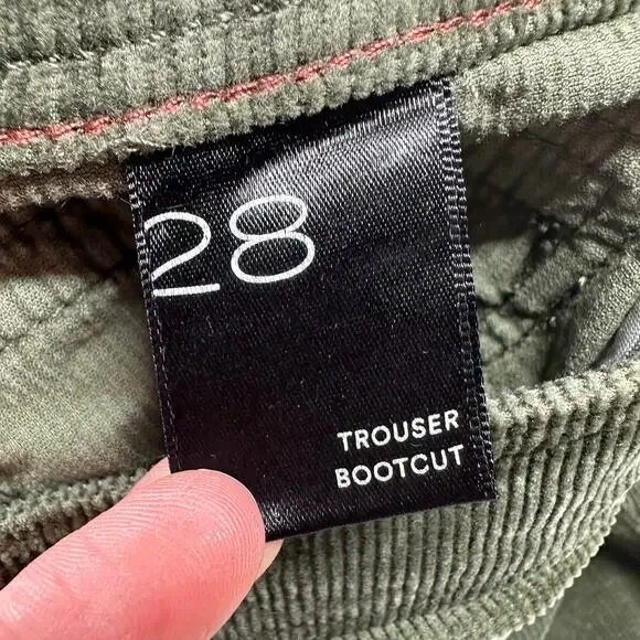 Anthropologie Pilcro Pants Womens 28 Green Moss Corduroy Trouser Bootcut Slim - Picture 6 of 15